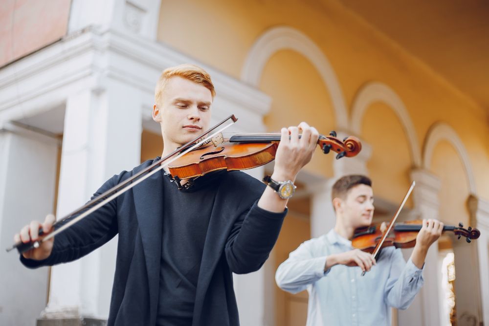 Victorian-wedding-boys-playing-the-violin