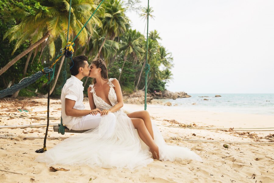 Beach-wedding-at-sunset-charming-venues-for-breathtaking-views-beach-couple-Bora-Bora-2
