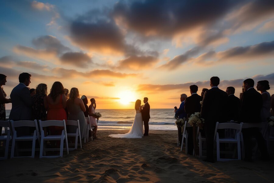 Beach-wedding-at-sunset-charming-venues-for-breathtaking-views-ceremony-guests-beach-6.