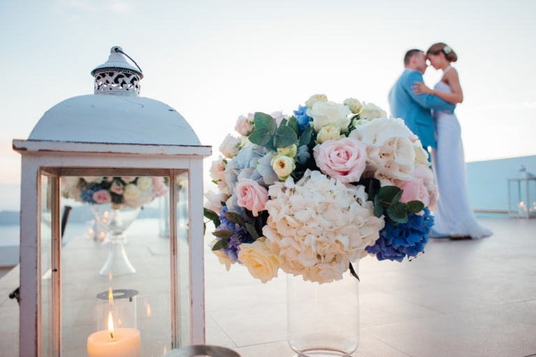 Friends theme song wedding entrance - couple dancing, flowers