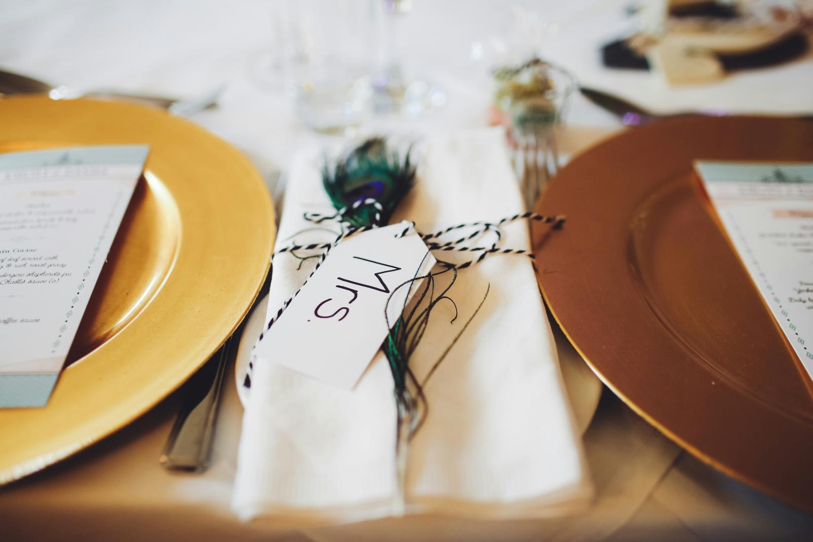 Coral, peach and gold wedding