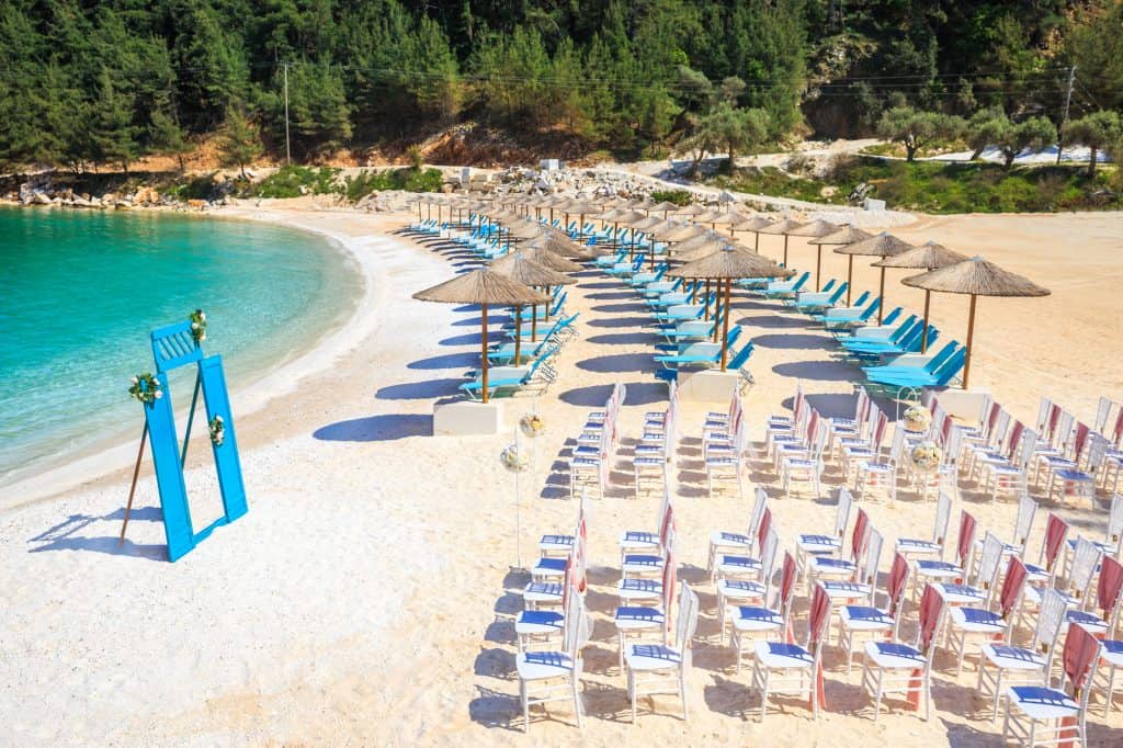 3. Peacock wedding theme decor - wedding on the beach, sea