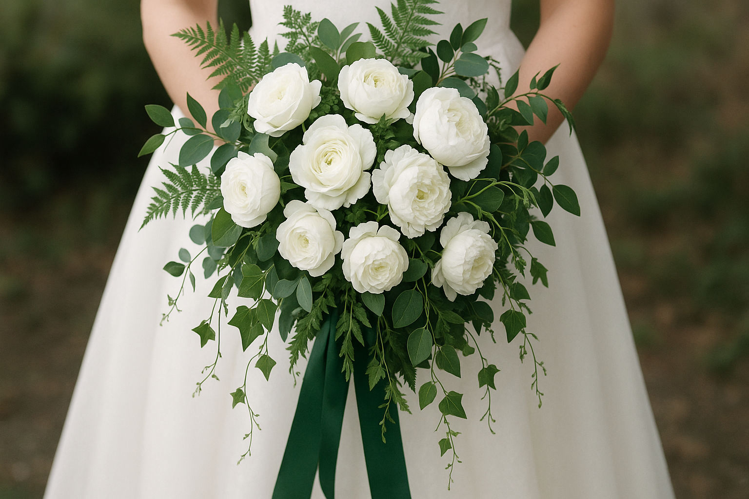 Floral arrangements for an emerald green wedding