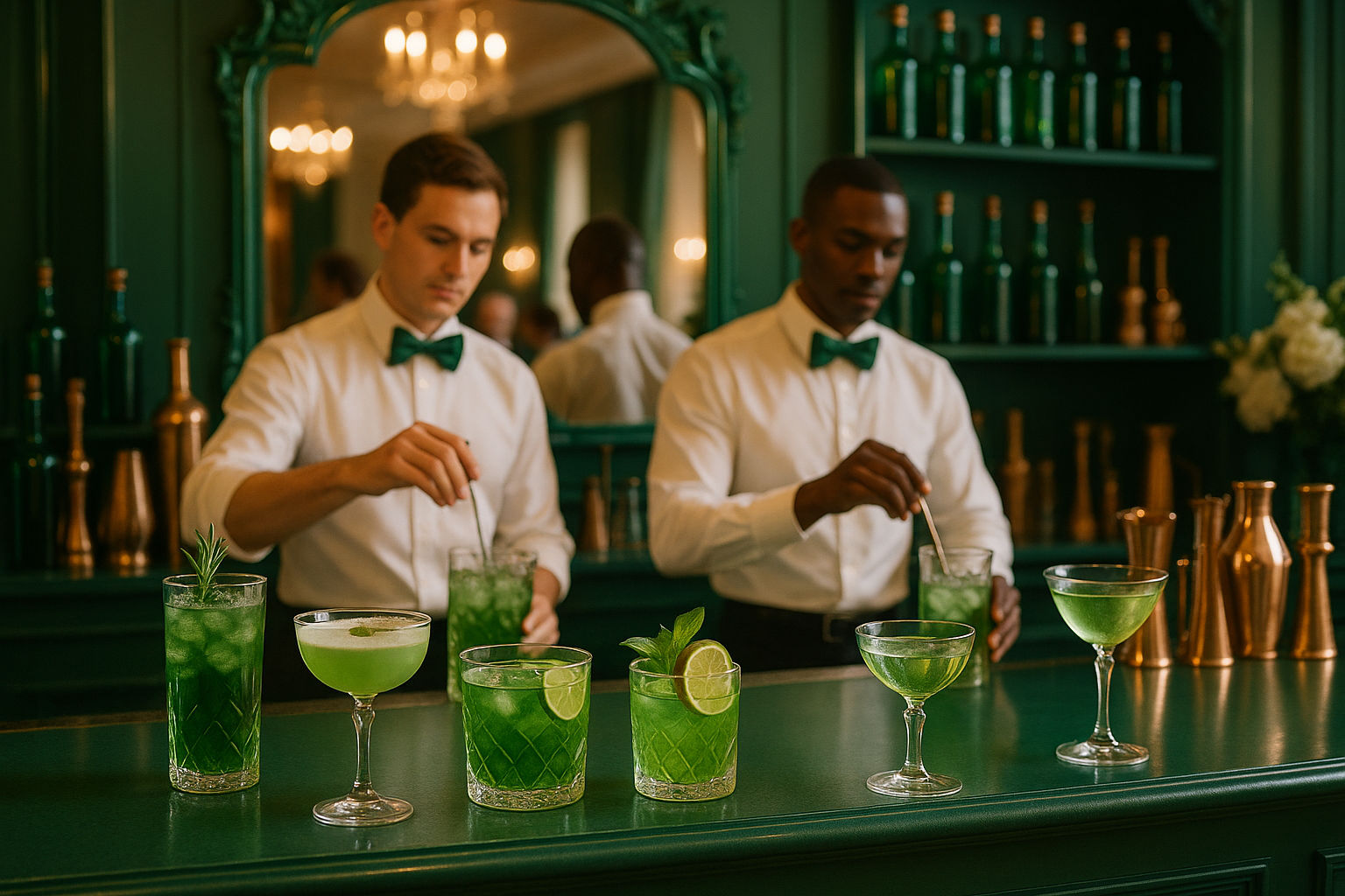 Savoring shades of emerald - Creative ideas for wedding food and drinks