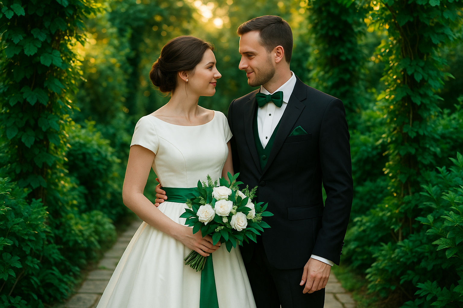 Tips for capturing the allure of an emerald green wedding - From the bride and groom to bridesmaids, groomsmen, guests and reception decor